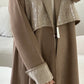 Beige Tweed X Leather Abaya