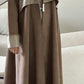 Beige Tweed X Leather Abaya